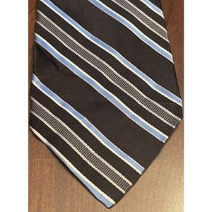 Express Design Studio, Black, 100% Silk, Men’s Meck Tie, Made In Usa, Striped ￼
